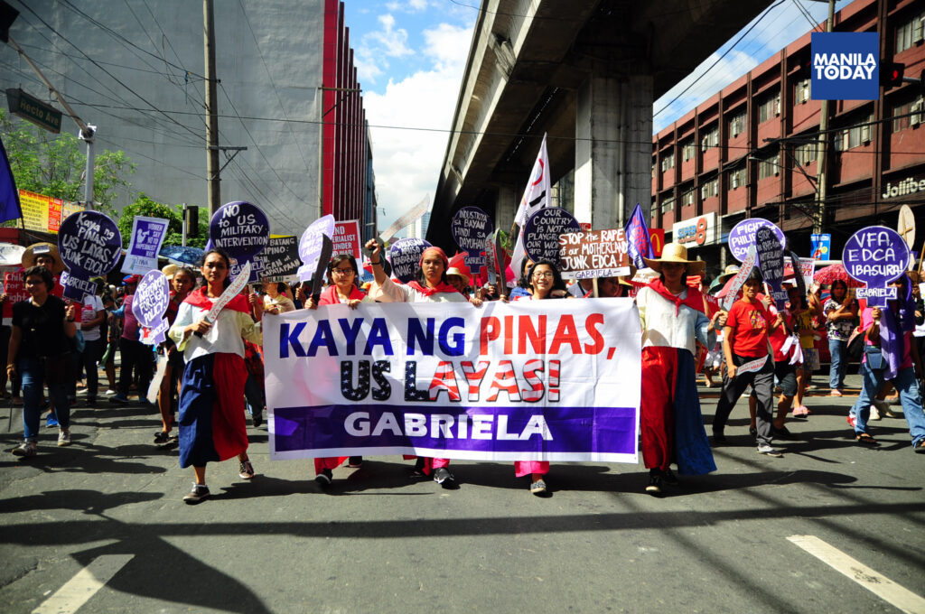 Women group Gabriela wants the US out of the Philippines on Bonifacio Day march. (Manila Today/Anjon Galauran)