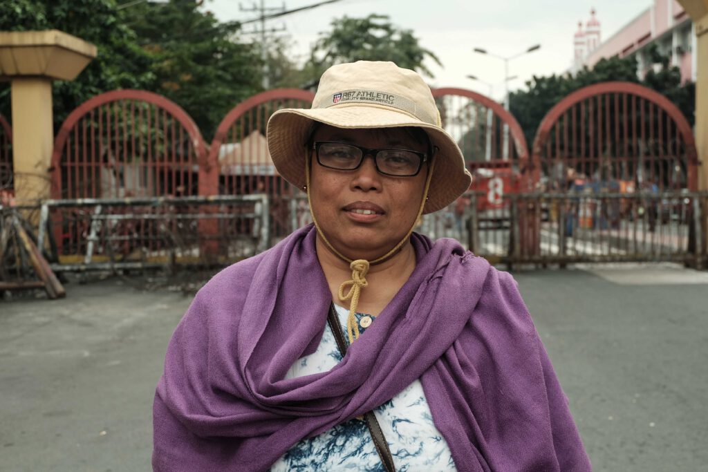 Si Miriam Aledia-Villanueva, 47 taong gulang ay kabilang sa mga nakaligtasa sa Mendiola Massacre. Hanggang ngayon ay ipinaglalaban pa rin niya ang karapatan ng mga magsasaka para sa tunay na reporma sa lupa. (Manila Today photo/Chantal Eco)