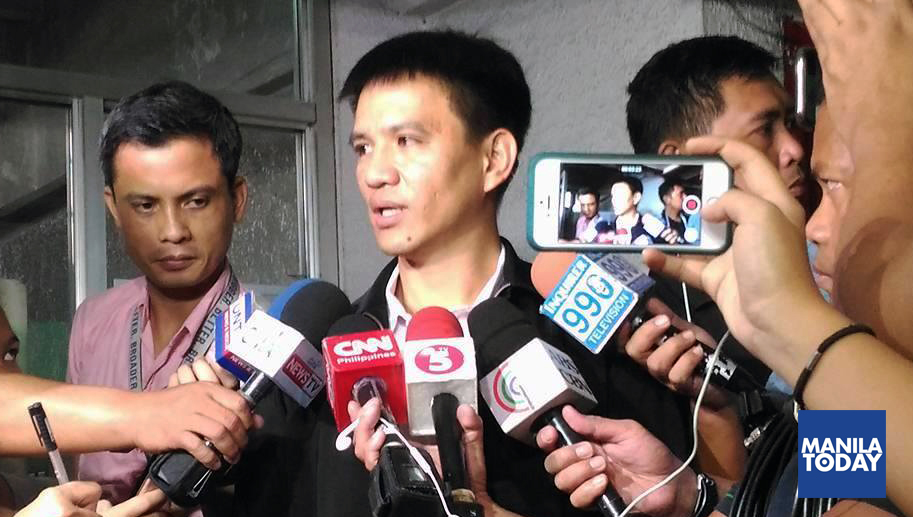 Baliaga answers questions from the media. Photo by Sarah de Leon. 