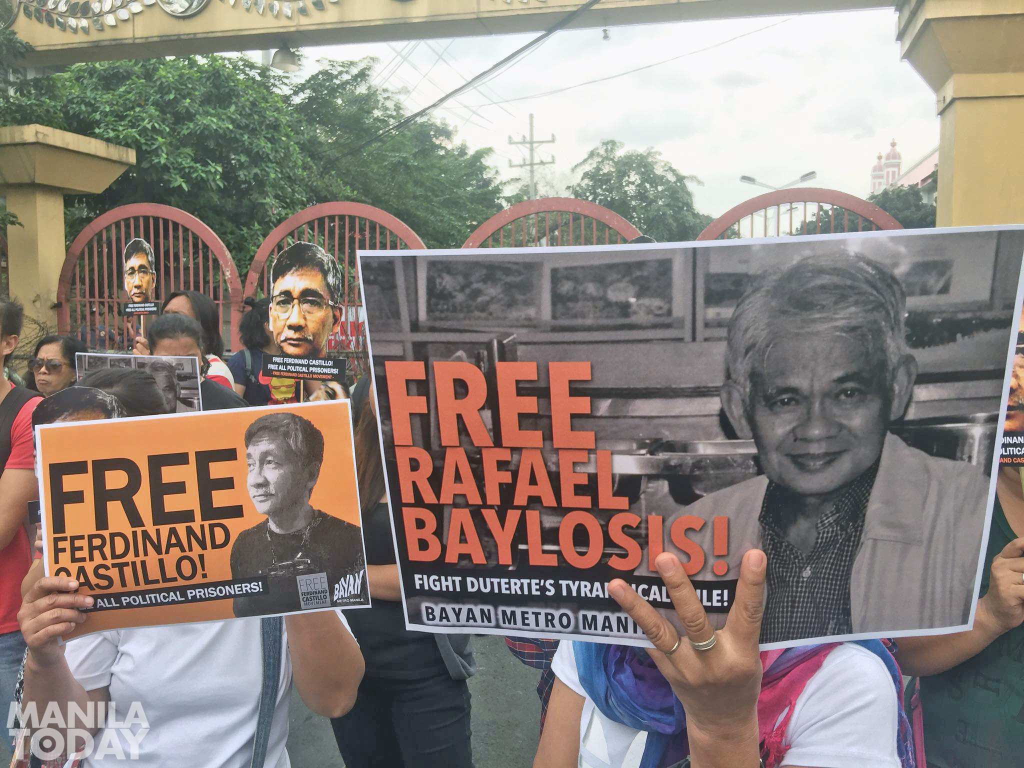 Protest in Mendiola held on first year of Ferdinand Castillo's arrest and detention. Photo by Kathy Yamzon.