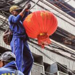 Hanging the New year spirit copy