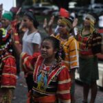 Lumad Bakwit Students reciting Panatang makabayan. Photo By Akira Liwanag